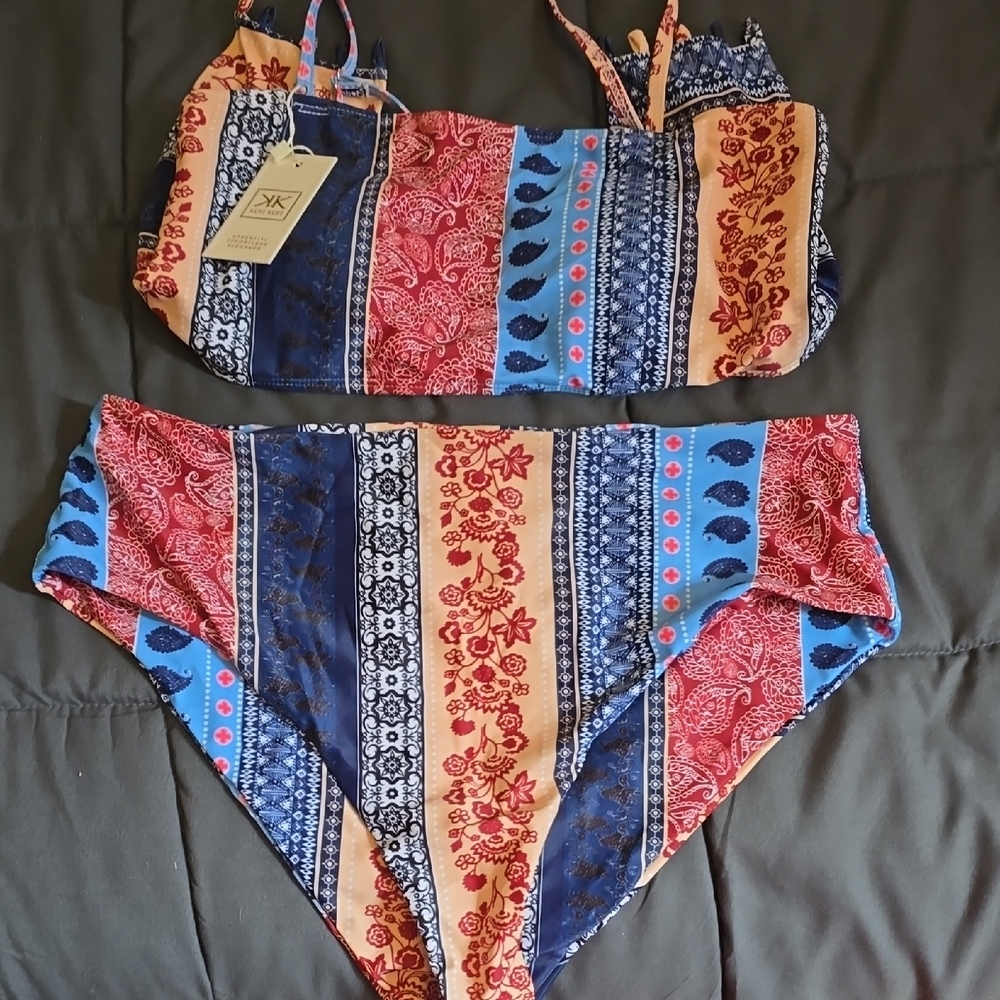 Colorful Patterned Bikini Set